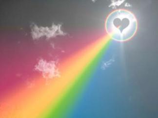 rainbow sun heart glow